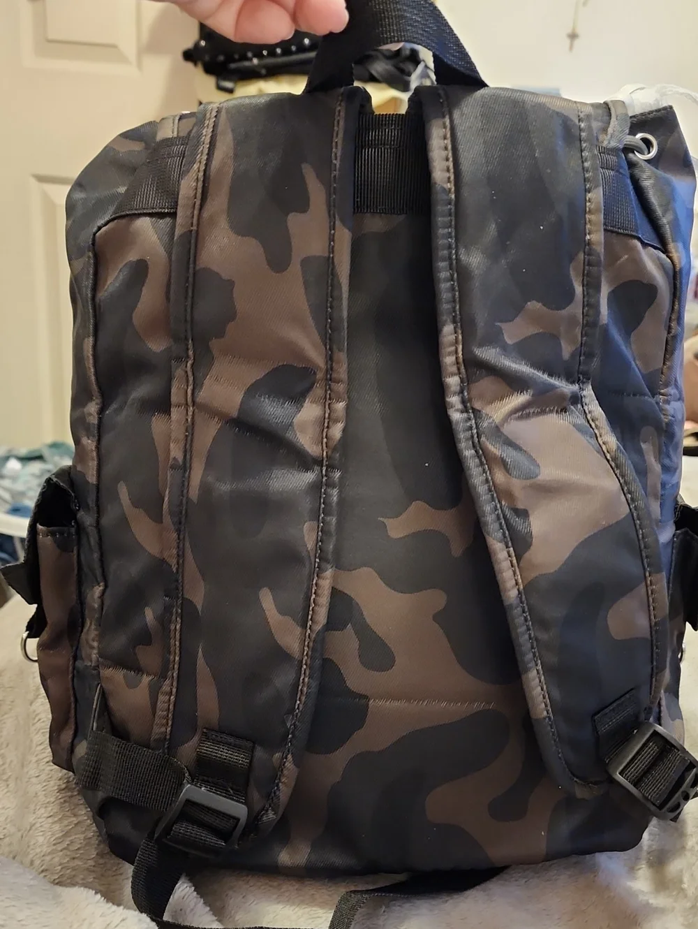 Y2K PunkCamo Backpack with Charms